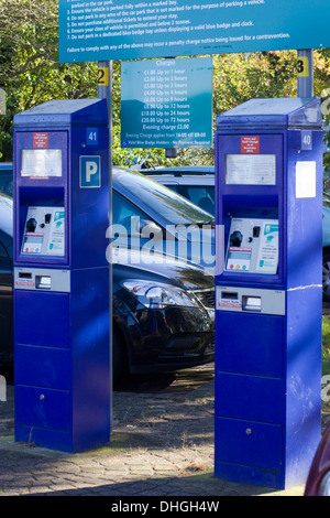 Auto Parkuhren in Stratford-Upon-Avon, England Stockfoto