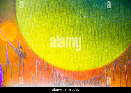 Unschärfe der Kunst im öffentlichen Raum von Aquarell Malerei Stockfoto