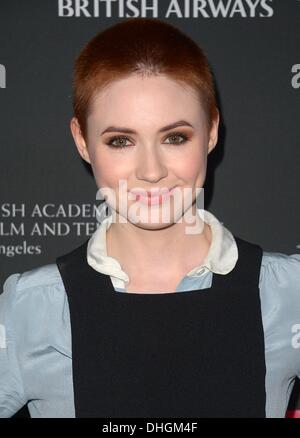 Kare Gillan kommt bei den BAFTA LA Britannia Awards in Los Angeles, Kalifornien, 9. November 2013 Stockfoto