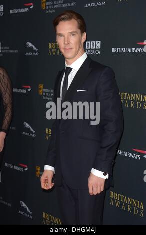 Benedict Cumberbatch kommt bei den BAFTA LA Britannia Awards in Los Angeles, Kalifornien, 9. November 2013 Stockfoto