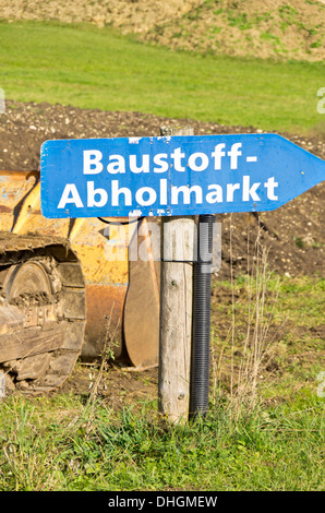 Deutsche Post der Finger auf dem Baumarkt-Materialien. Stockfoto