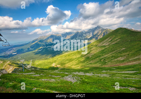 Sessellift von Kasprowy Wierch, Tatra-Gebirge Stockfoto