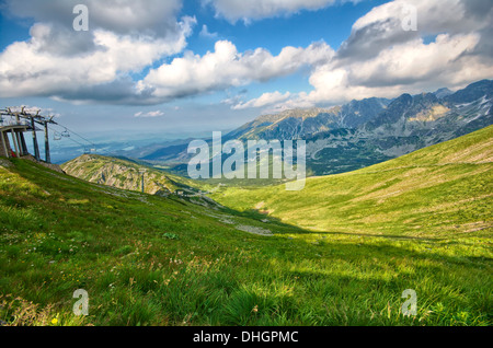 Sessellift von Kasprowy Wierch, Tatra-Gebirge Stockfoto