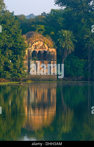 Rajbagh See in Ranthambhore National Park, während der Monsun Stockfoto