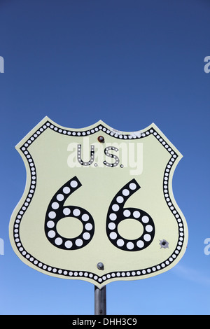Verkehrszeichen auf Historic route 66 Stockfoto