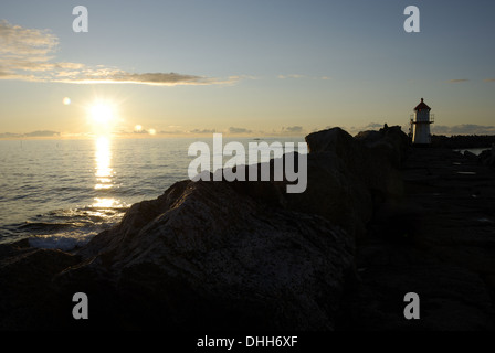 Mitternachtssonne in Andenes Stockfoto