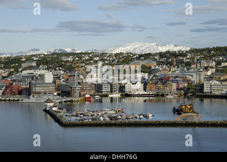 Blick von der Brücke in Tromsø Stockfoto