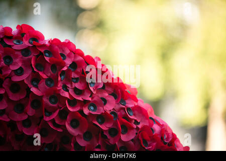 London, UK, UK. 10. November 2013. Mohnblumen sind die Felder des Gedenkens in der Westminster Abbey in London, Vereinigtes Königreich abgebildet. James Gasperotti/ZUMAPRESS.com/Alamy © Live-Nachrichten Stockfoto