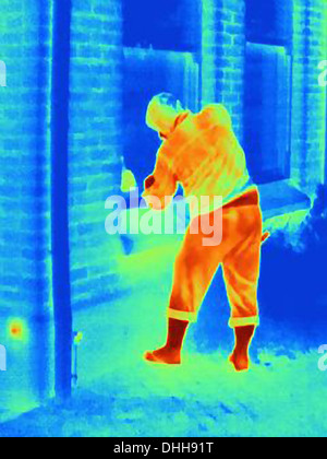 Thermische Foto von einem Einbrecher Einbruch in ein Haus Stockfoto