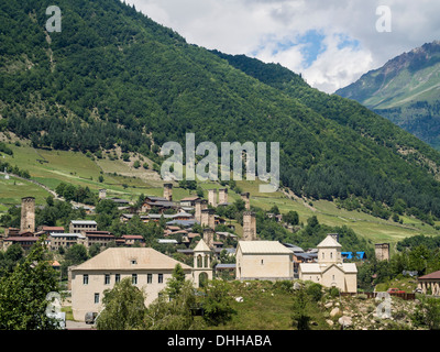 Mestia obere Swanetien, Georgien, Kaukasus. Stockfoto