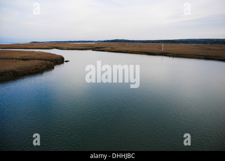 Salzwasser Marsh bei Sonnenuntergang auf Cape Cod Stockfoto