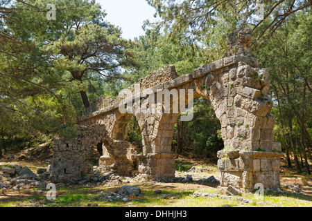 Aquädukt, antiken Stadt Phaselis, Phaselis, Tekirova, Lykien, Provinz Antalya, Türkei Stockfoto