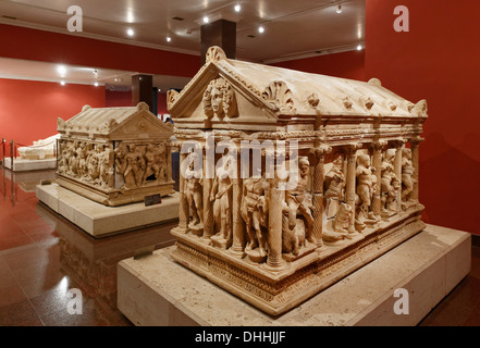 Archäologisches Museum, Sarkophag des Herkules aus Perge, 2. Jh. n. Chr., Antalya, Provinz Antalya, Türkei Stockfoto