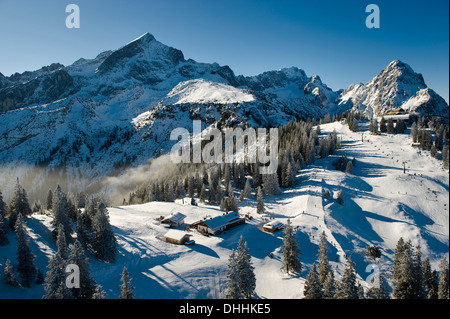 Skigebiet am Mt. Könner, Garmisch-Partenkirchen, Upper Bavaria, Bavaria, Germany Stockfoto