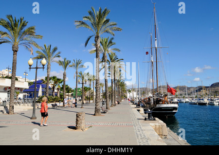 Promenade, Hafen, Cartagena, Murcia Region, Spanien Stockfoto