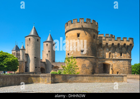 Porte des Allemands, das Stadttor im Sonnenlicht, Metz, Lothringen, Frankreich, Europa Stockfoto