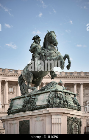 Reiterstatue von Prinz Eugen vor Neue Hofburg, Wien, Österreich, Europa Stockfoto