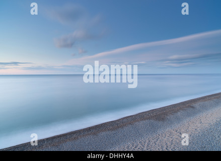 Dämmerung Langzeitbelichtung Bild von den Klippen am Weybourne, Norfolk, England Stockfoto