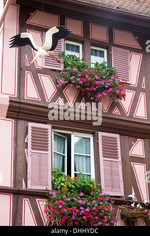 Halbe Fachwerkhaus, Colmar, Elsass, Frankreich Stockfoto