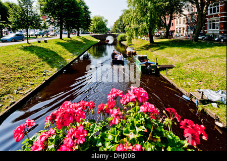 Swater Kanal in Friedrichstadt, Northern Frisia, Schleswig Holstein, Deutschland Stockfoto