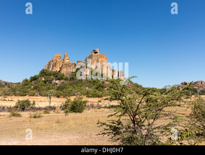 Granit Felsformationen im Matobo National Park in der Nähe von Bulawao, Zimbabwe, Afrika Stockfoto