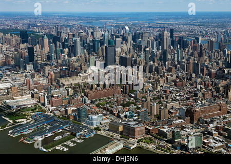 Luftaufnahme Skyline von Midtown Manhattan, New York City Stockfoto