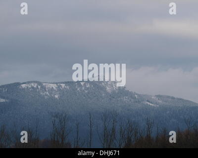 Osser Berg mit Schnee, Bayerischer Wald, Deutschland Stockfoto