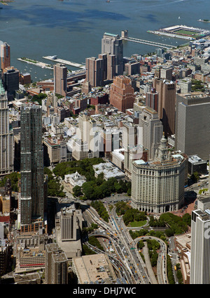 Antenne zu fotografieren, Civic Center, Municipal Building, Rathaus, Manhattan, New York City Stockfoto