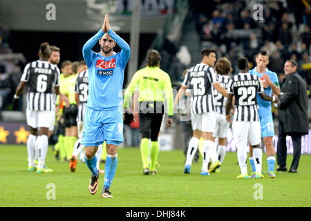 Turin, Italien. 10. November 2013. Gonzalo Higuain in der Serie A Spiel zwischen Juventus und Napoli bei Juventus Stadium am 10. November 2013 in Turin, Italy.Photo: Filippo Alfero/NurPhoto © Filippo Alfero/NurPhoto/ZUMAPRESS.com/Alamy Live News Stockfoto