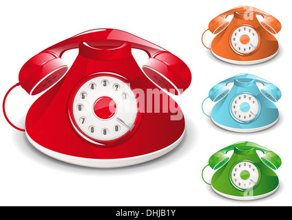 Retro Telefon Illustration (globale Farbfelder enthalten) Stockfoto