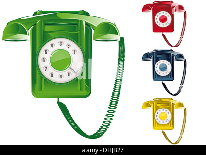 Retro Telefon Illustration (globale Farbfelder enthalten) Stockfoto