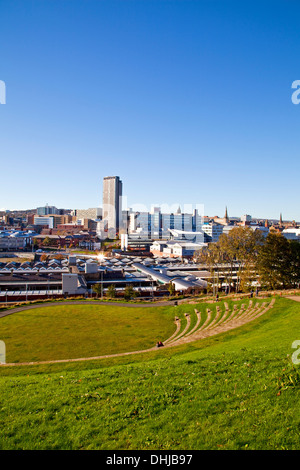 Die Sheffield-Skyline vom Park Hill South Yorkshire UK Stockfoto