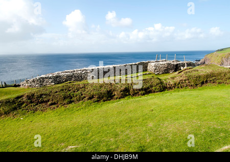 Dunbeg Fort prähistorischen Fort und irdenen Befestigung, Slea Head Drive, Halbinsel Dingle, Irland Stockfoto