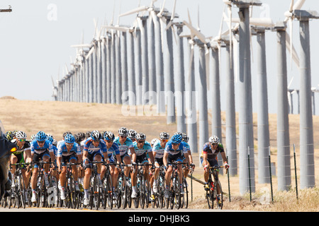 15. Mai 2012, Windmühlen Amgen Tour of California Radfahrer Rennen letzten in der Nähe der Altamont Pass. Stockfoto