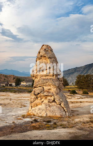 Liberty Cap ist ein ruhender Thermalquelle Kegel in Mammoth Hot Springs, Yellowstone-Nationalpark, Wyoming Stockfoto