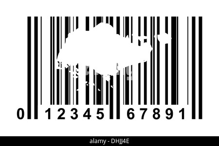 Singapur shopping Barcode isoliert auf weißem Hintergrund. Stockfoto