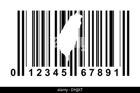 Taiwan einkaufen Barcode isoliert auf weißem Hintergrund. Stockfoto