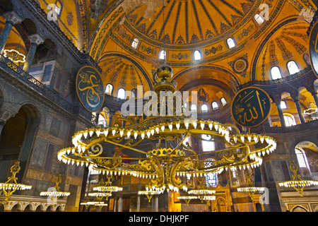 Innenraum der Hagia Sophia in Istanbul Türkei Stockfoto