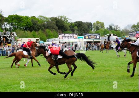 Ein Teilnehmer im Mounted Games statt auf Broadlands, Romsey, Hampshire, Großbritannien. Stockfoto