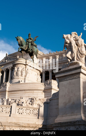 Reiterstatue Vittorio Emanuele II Monument, Rom, Italien Stockfoto