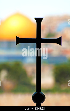 Kreuz in Dominus Flevit Kirche, Jerusalem, Israel Stockfoto