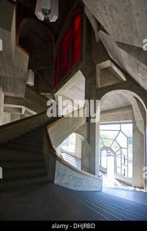 Treppe in das Goetheanum, Architekt Rudolf Steiner, Weltzentrum für die anthroposophische Bewegung, Dornach, Kanton Solothurn Stockfoto