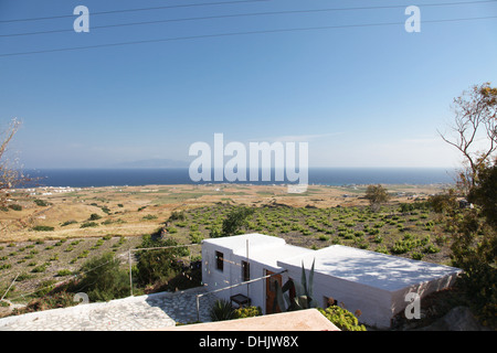 Ferienhaus auf Insel Santorini (Griechenland) Stockfoto