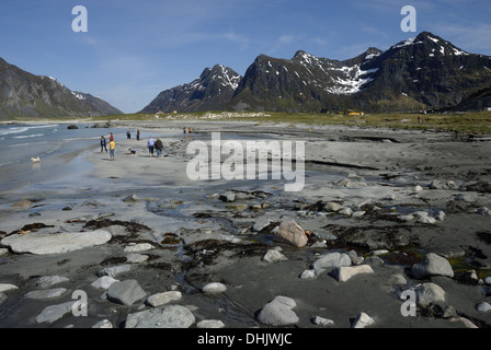 Küste in der Nähe von Flakstad auf Lofoten Stockfoto