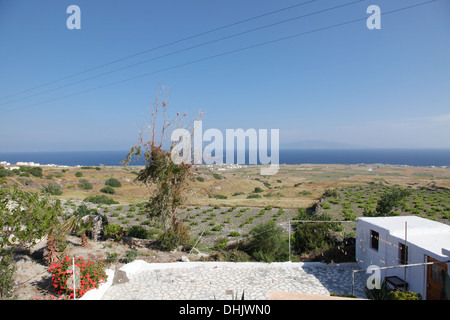 Ferienhaus auf Insel Santorini (Griechenland) Stockfoto