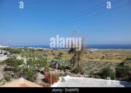 Ferienhaus auf Insel Santorini (Griechenland) Stockfoto