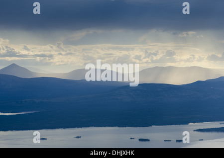 Blick vom Elgahogna auf See Femunden, Norwegen Stockfoto