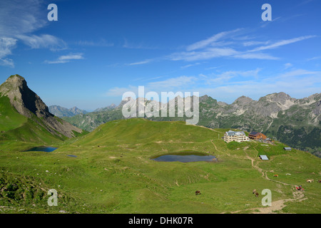 Rappensee Hütte vor der Allgäu reichen, Allgäu reichen, oberen Allgäu, Allgäu, Schwaben, Bayern, Deutschland Stockfoto