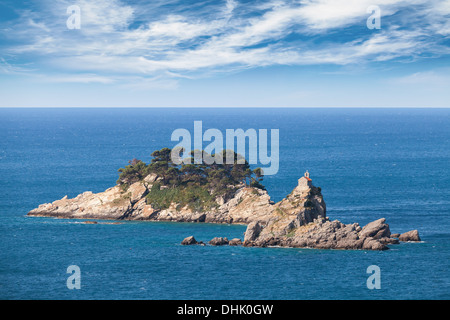 Inseln Katic und Sveta Nedjelja Petrovac Stadtnähe, Montenegro Stockfoto