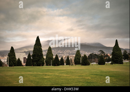 Blick auf trübe Mount Wellington, Hobart, Tasmanien, Australien Stockfoto